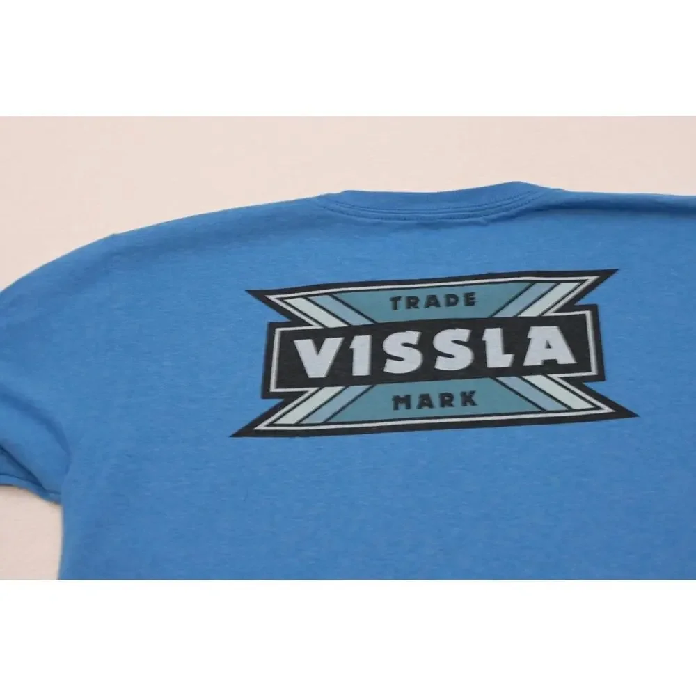 Vissla Tee Shirt Blue Cotton Poly Blend Short‎ Sleeve Boys Size XL